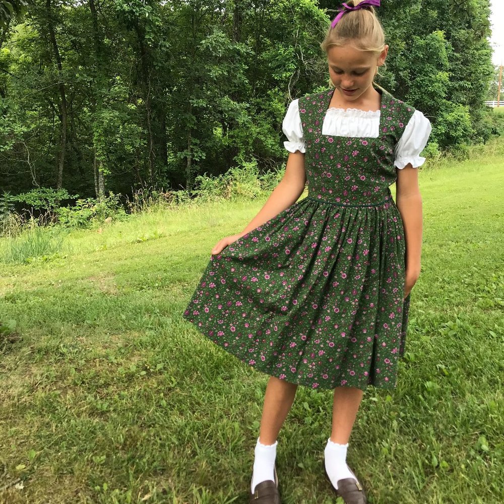 Vintage 1950's Dirndl Style Girl's Dress